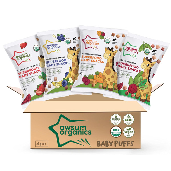 Awsum Organics Baby Snacks - Happy Healthy Baby Food - Snack for babie