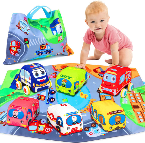 Soft Car Toys for 1 Year Old Boy Girl - Baby Toys 6 to 12 Months 12-18