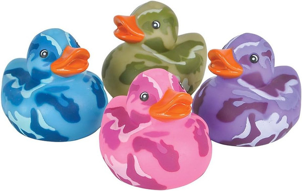 Rhode Island Novelty 2 Inch Camouflage Rubber Duckies, One Dozen Assor