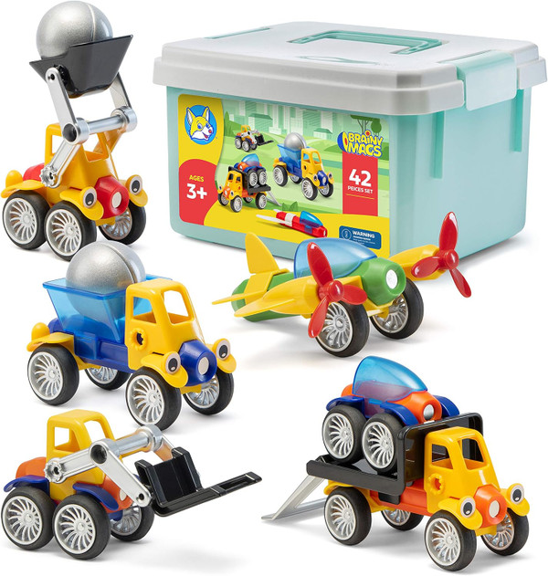 Play Brainy Magnetic Toy Cars Set for Boys and Girls - Brilliant Educa