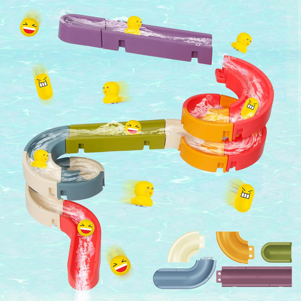 Bath Toys Water Ball Track for Kids for Wall Bathtub Toy Slide for Tod