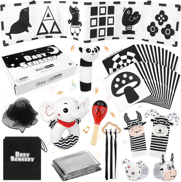 Dreamon 32 PCS Black and White Sensory Toys for Babies,Montessori Toys