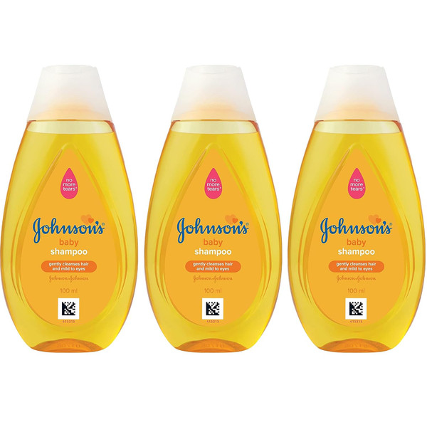 Johnson's Baby Travel Shampoo, 3 Pack 3.38 oz Tear-Free Baby Shampoo,
