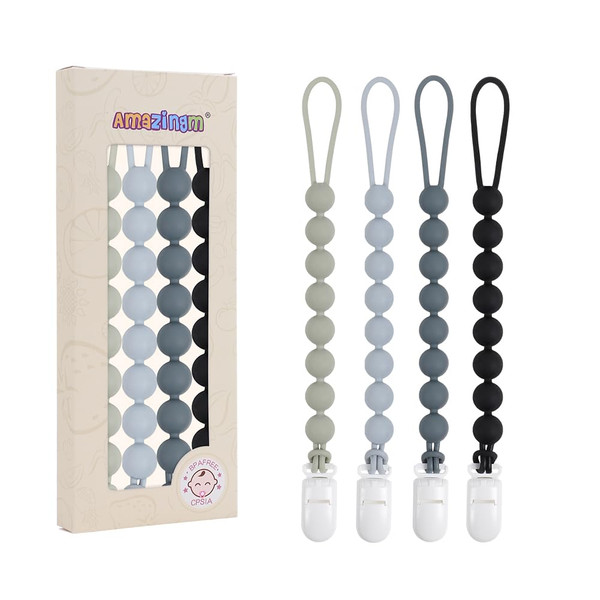 One Piece Design Silicone Pacifier Clip Holder for Baby Boys and Girls