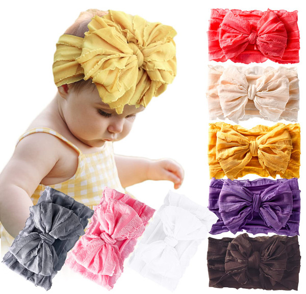 DANMY Baby Girl Elastic Headbands Newborn Toddler Hairbands Bows Child