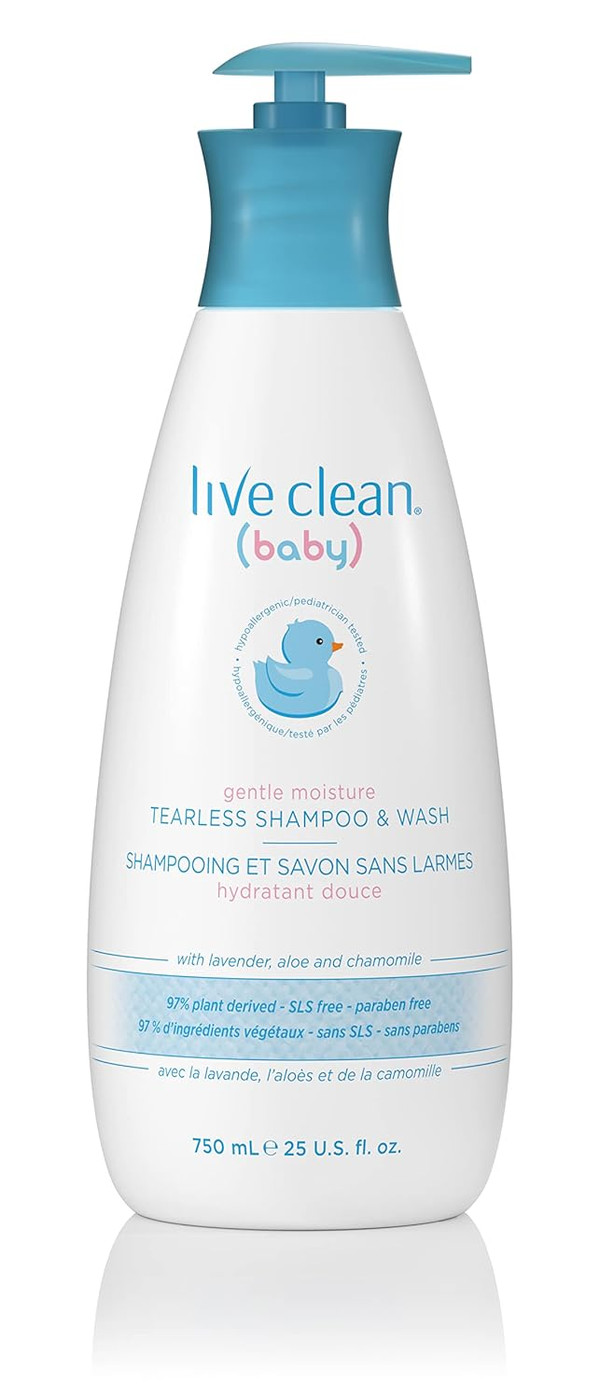 Live Clean Baby TEARLESS SHAMPOO & WASH Organic Eco Friendly 750 ml (2
