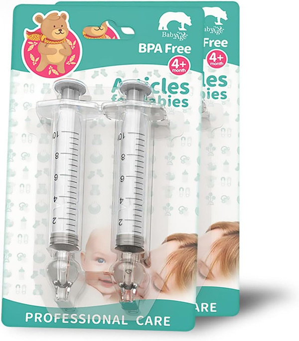 Nasal Syringe for Baby - 4PCS - Safe Silicon Baby Nasal Aspirator Quci