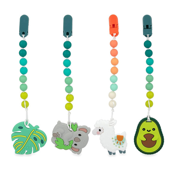 Nuby All Silicone Teether with Bonus Silicone Pacifinder with Clip - 3