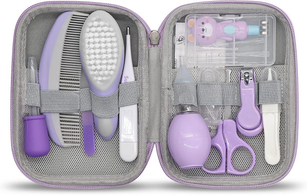 Baby Grooming Kit, 15 in 1 Portable Baby Safety Care Kit with Baby Bru