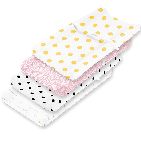 Changing Pad Cover – Premium Baby Changing Pad Covers 4 Pack – Boy or