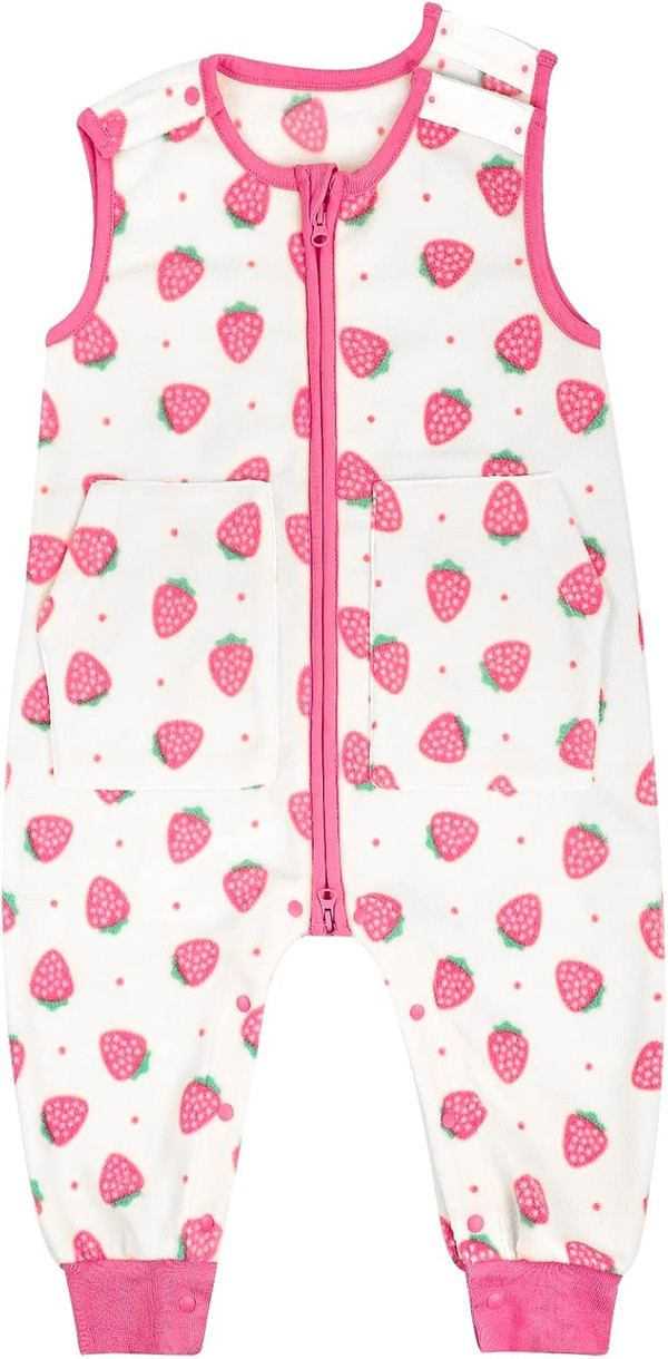 MooMoo Baby Sleep Sack with Feet Flannel Sleeveless Baby Sleeping Bag with Legs Toddler Wearable Blanket 12M-3T