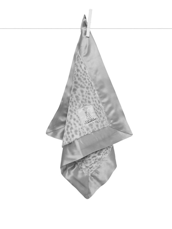 Little Giraffe Luxe Snow Leopard Baby Blanky 17 x 17, Silver