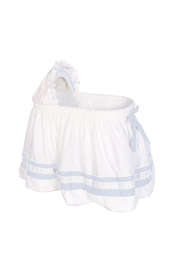 Baby Doll Bedding Modern Hotel Style II Bassinet Skirt, Blue