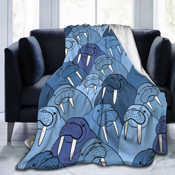 Cute Cartoon Walrus Baby Blankets Soft Warm Fuzzy Plush Bed Throw Blanket for Newborn Infant Toddler Girls Boys Kids, 30