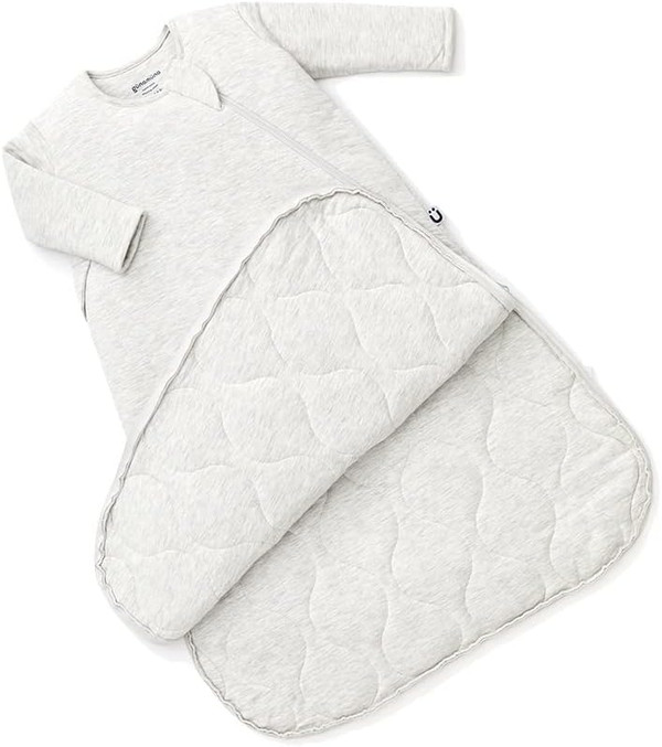 GUNAMUNA Unisex Baby Long-Sleeve Wearable Sleep Bag, 1.0 TOG, Ultra Soft Rayon, Baby Shower Present, HeatherGrey, 24-36
