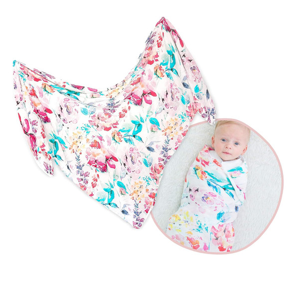 Viscose from Bamboo and Cotton Baby Blanket, Floral Baby Blanket, Receiving Blankets Girl, Swaddles for Newborns, Baby G
