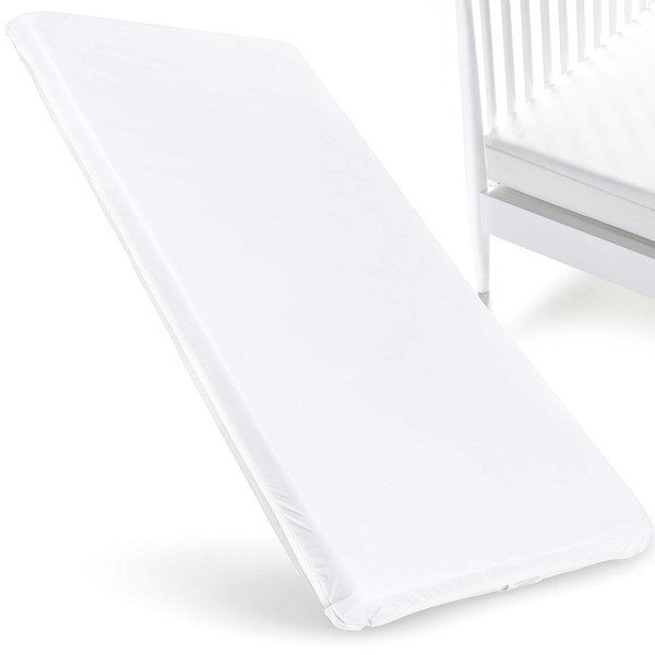 Baby Cradle Mattresses - White Cradle Mattress with Waterproof Vinyl Cover  Durable & Breathable Cradle Mattress (18" x