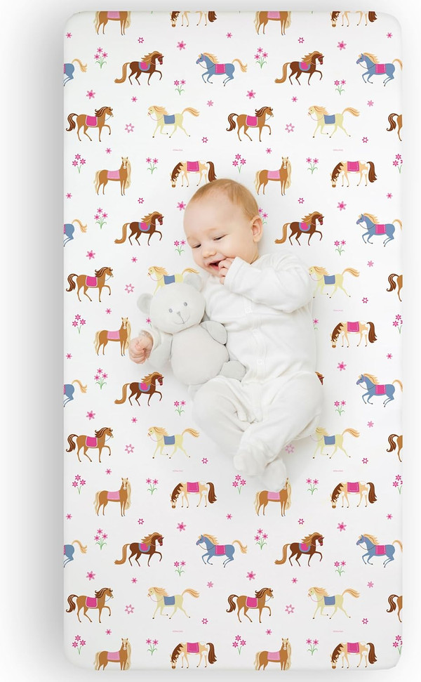 Wildkin Microfiber Fitted Crib Sheet for Boys & Girls, Crib Sheets Measures 52 x 28 Inches, Soft & Breathable Fabric Cri