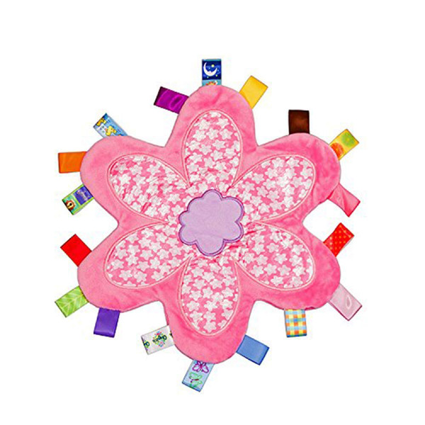 Breathable Infant Taggy Blanket Bedtime Newborn Baby Soft Touch Plush Security Comfortable Taggie Present - Flower Taggi