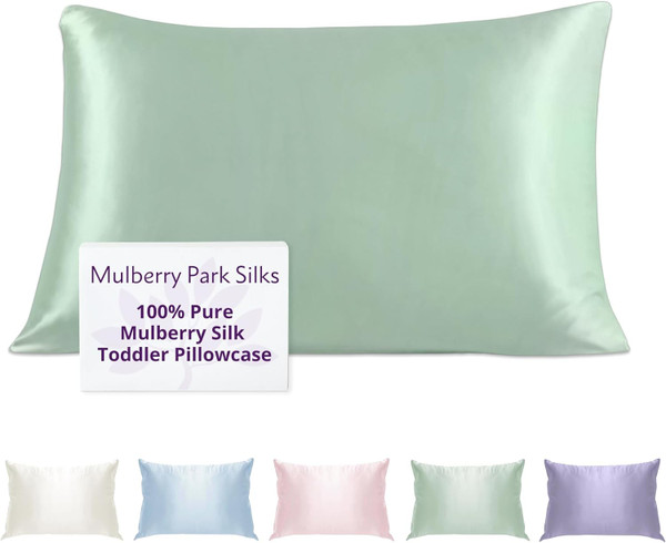 Mulberry Park 19 Momme Silk Pillowcase for Kids & Toddlers - Prevents Bed Head & Frizz, Gentle on Delicate Skin & Hair -