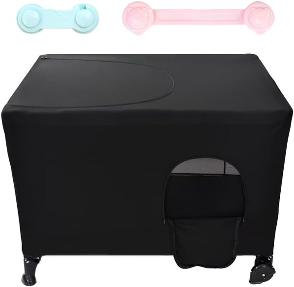 Premium Pack N Play Blackout Canopy Tent - Travel Accessories for Crib Cover - with 2 Baby Safety Locks