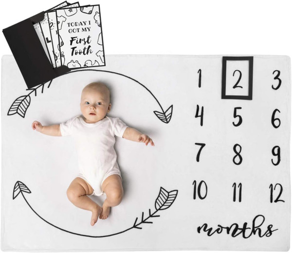 Henry Hunter Baby Milestone Blanket for Baby Monthly Milestone with Frame & Memory Cards | Photography Milestone Blanket