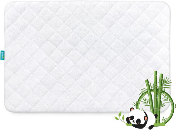 Waterproof Pack and Play Mattress Pad Cover, Pack and Play Mattress Protector Sheets Fitted, Viscose Made from Bamboo Te
