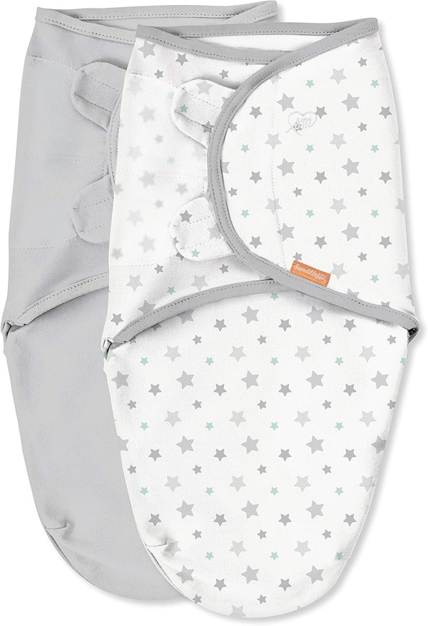 SwaddleMe Original Organic Swaddle  Size Small/Medium, 0-3 Months, 2-Pack (Starry Skies )