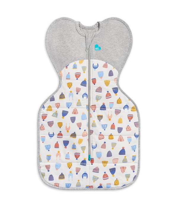 Love to Dream Swaddle UP Warm 2.5 TOG, White Happy Hats, Small, 8-13 lbs, Dramatically Better Sleep, Allow Baby to Sleep