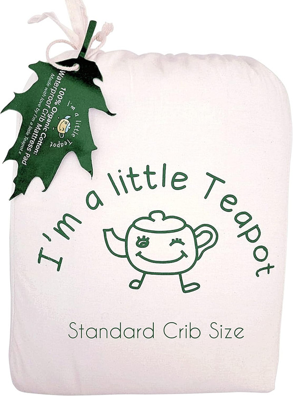 Organic Cotton Crib Mattress Pad - Standard Size Organic Crib Mattress Protector - Waterproof Baby Crib Mattress Cover -