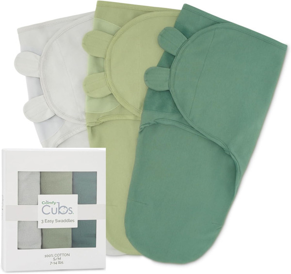 Comfy Cubs Swaddle Blanket Baby Girl Boy Easy Adjustable 3 Pack Infant Sleep Sack Wrap Newborn Babies (Small 0-3 Months,