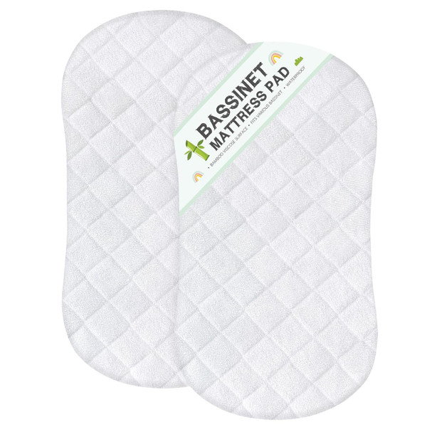 Bassinet Mattress Protector, Universal Fit for Halo Bassinest Swivel and Hourglass/Oval Bassinet Mattress, Ultra Soft Wa