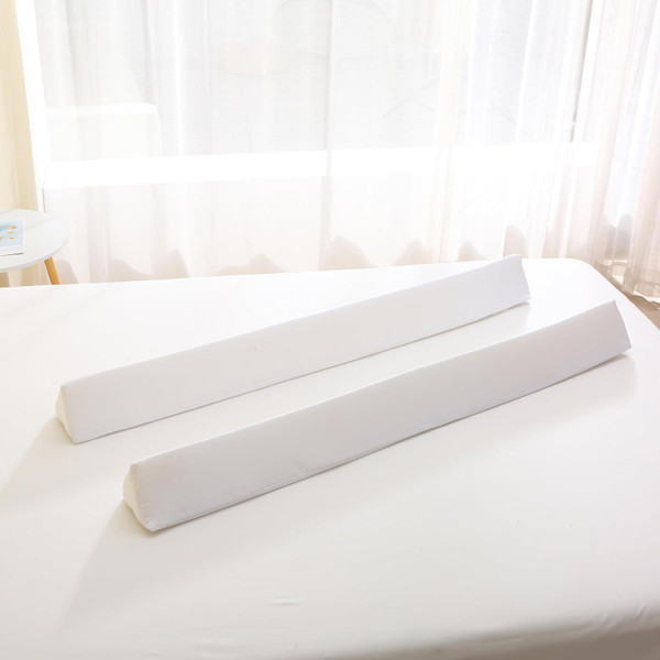 2 Pack Bed Rail Bumpers Foam Safety Bed Rail for Kids Toddlers, Non-Slip Bed Bumper Washable Cover for Twin, Queen, King
