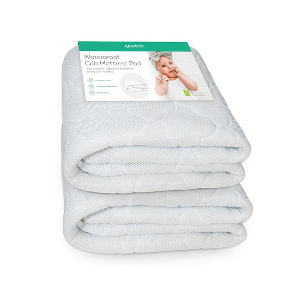 Newton Baby Waterproof Crib Mattress Pad | 100% Breathable Quilted Layer for Comfort & Universal Fitted Skirt for Secure