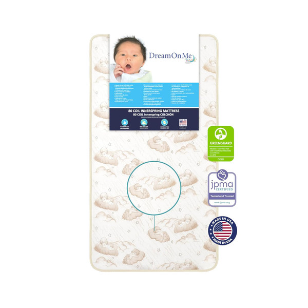 Twilight 5 2-in-1 Breathable Spring Coil Crib and Toddler Bed Mattress Firm, Plush with Reversible Design I Greenguard