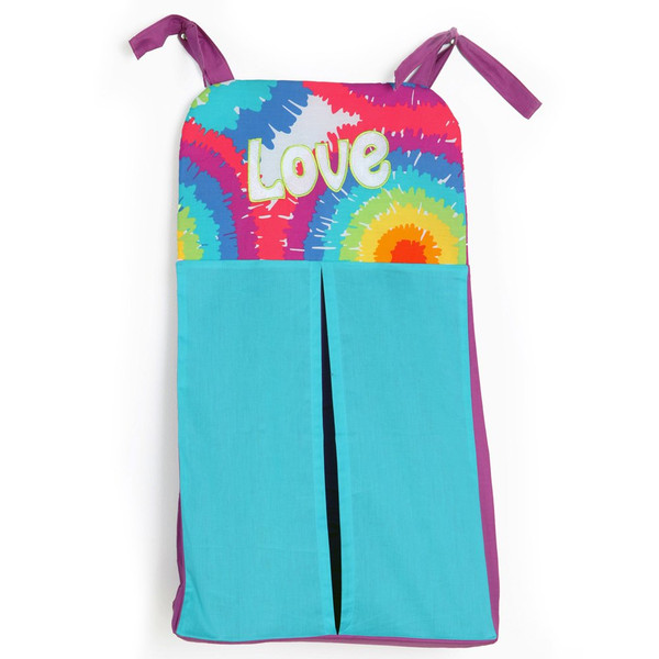 Terrific Tie Dye Diaper Stacker, Aqua Blue, Royal Blue, Purple, Yellow, Green, Orange, Pink, Red and White