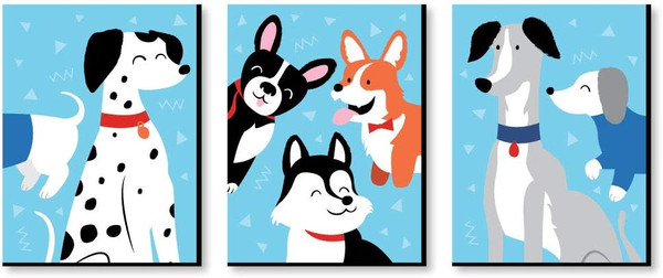 Big Dot of Happiness Pawty Like a Puppy - Dog Nursery Wall Art and Kids Room Decorations - Gift Ideas - 7.5 x 10 inches