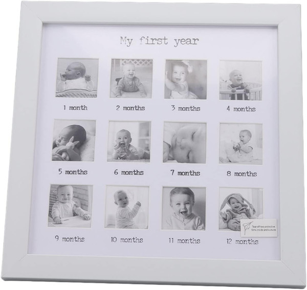 TOPINCN Baby First Year Photo Frame, 12 Month Picture Frame Baby First Year Photo Frame for Baby Growth Record Baby Show