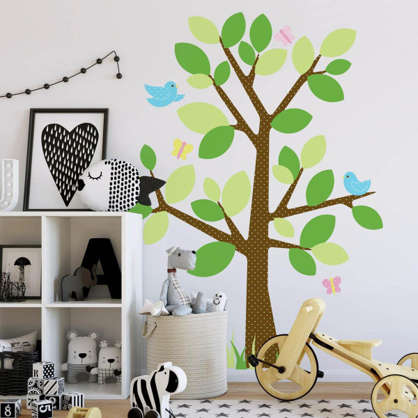 RoomMates RMK1319GM Dotted Tree Peel and Stick Wall Decals , Green