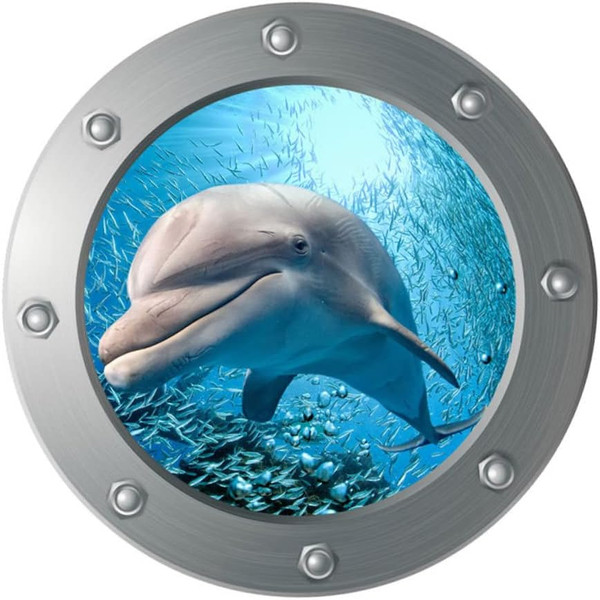 BESPORTBLE Removable Stickers Ocean Wall Decals Kid Stickers Nursery Room Fish Decal Sea Life Wall Stickers 3D Dolphin W