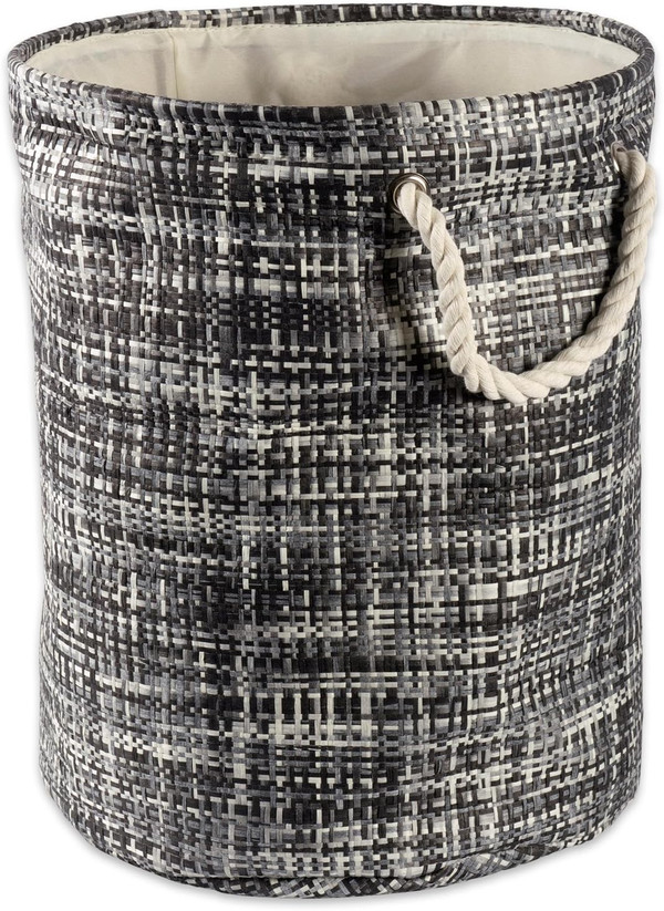 DII Woven Paper Storage Bin, Tweed, Black, Medium