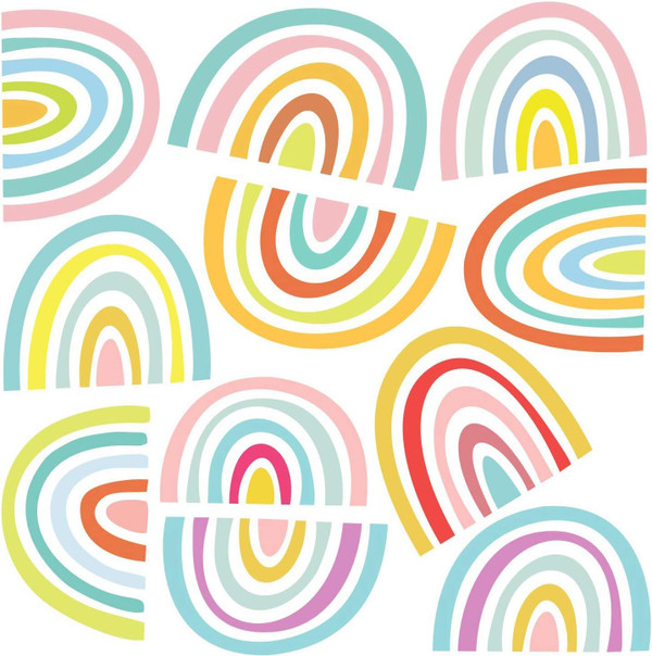 DEKOSH Rainbow Wall Decals | Peel & Stick Set of 11 Rainbows