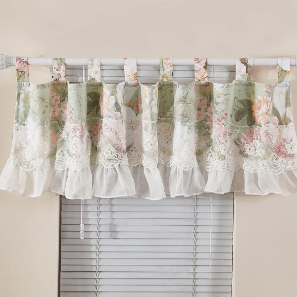 Brandream Window Valance Cotton Curtain for Baby/Toddler/Kid Bedroom Bath Laundry Living Room - Fresh Garden Rose Lilium