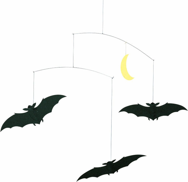 Lucky Bats Hanging Mobile - 20 Inches - High Quality Cardboard - Handmade in Denmark by Flensted