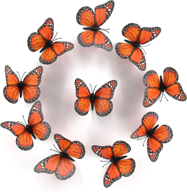 Orange Monarch Butterfly Easter Wall Decals 3D Butterflies Wall Sticker Easter Basket Decor Removable Mural Stickers Bab