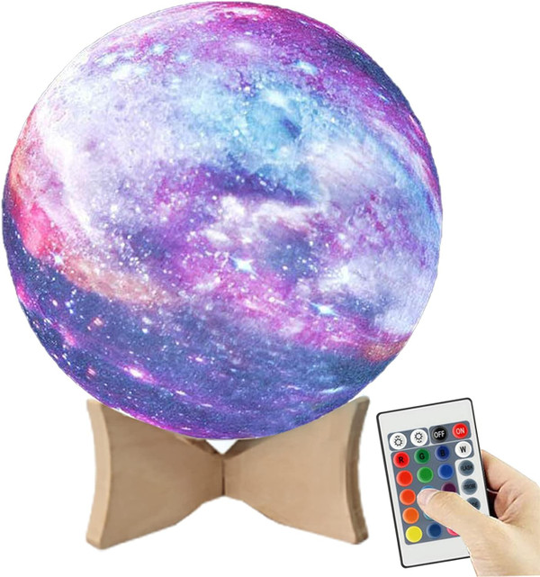 YouOKLight moon lamp, 16 Colors LED Star Light Kids Night Light Galaxy Lamp with Stand, Remote, Touch Control and USB Re