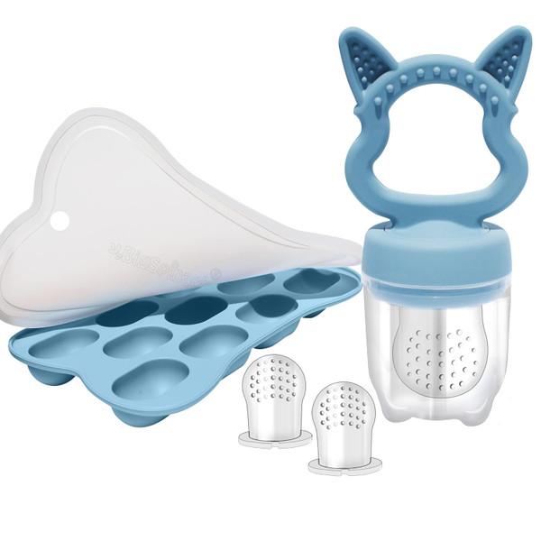 Baby Feeding Set - Boston Terrier Soft Silicone Ice Tray, Baby Fruit F