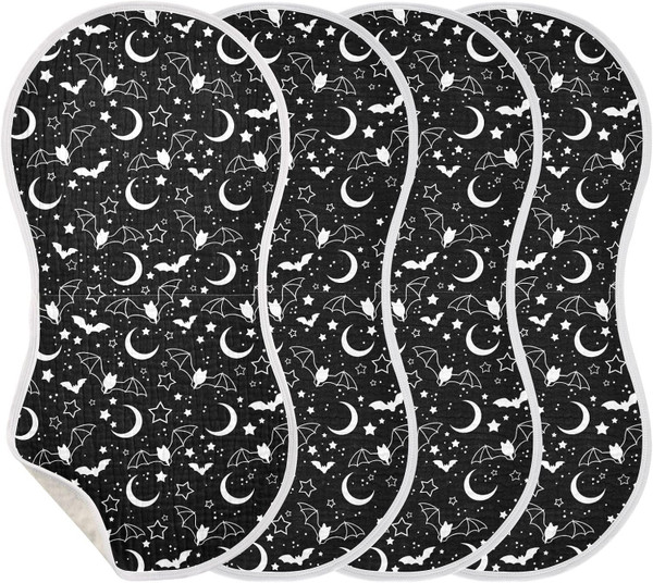 Muslin Burp Cloths for Baby Boys and Girls - 4-Pack Ultra Absorbent Ha