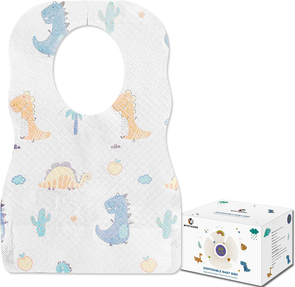 60 Count Disposable Baby Bibs,Individually wrapped,Super Soft Thin Wat