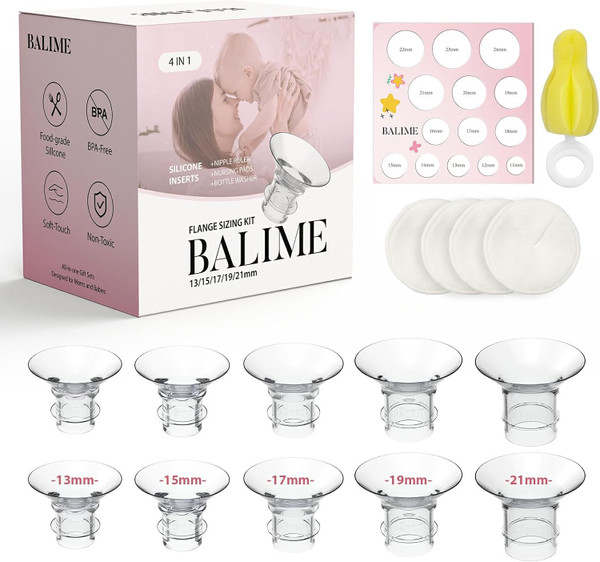 Breast Pump Flange Sizing Kit, BALIME 10PCS Flange Inserts 13/15/17/19